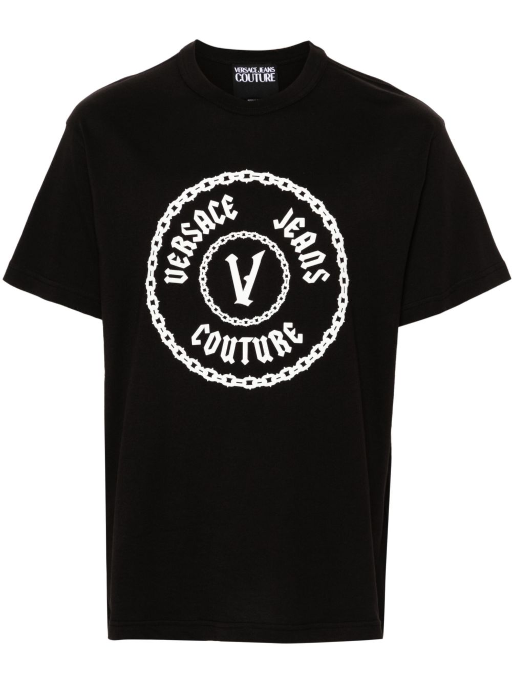 Versace Jeans Couture raised-logo cotton T-shirt - Black von Versace Jeans Couture