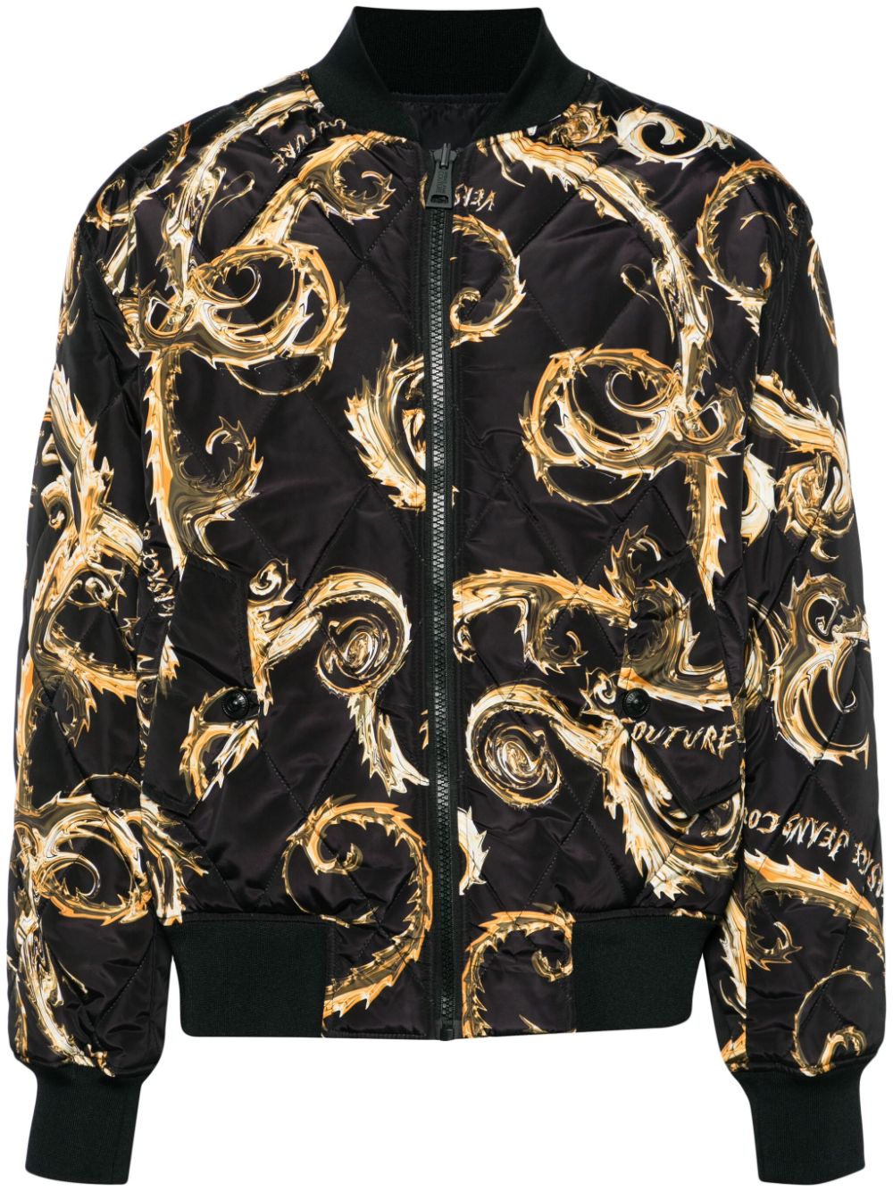 Versace Jeans Couture reversible padded bomber jacket - Black von Versace Jeans Couture