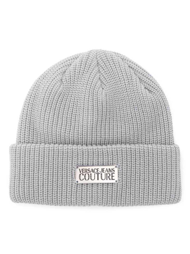 Versace Jeans Couture ribbed-knit beanie hat - Blue von Versace Jeans Couture