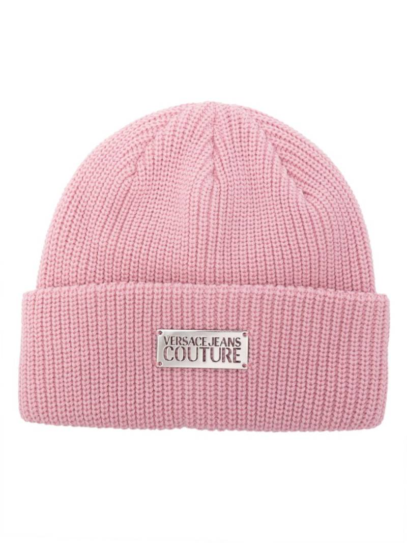 Versace Jeans Couture ribbed-knit beanie hat - Pink von Versace Jeans Couture