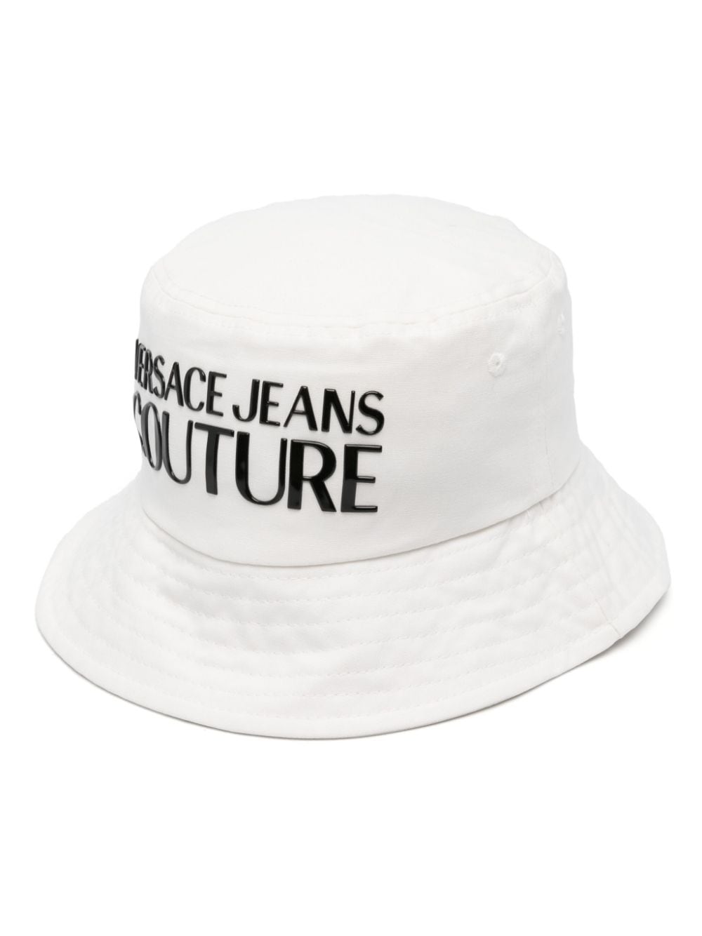 Versace Jeans Couture rubberised-logo bucket hat - White von Versace Jeans Couture