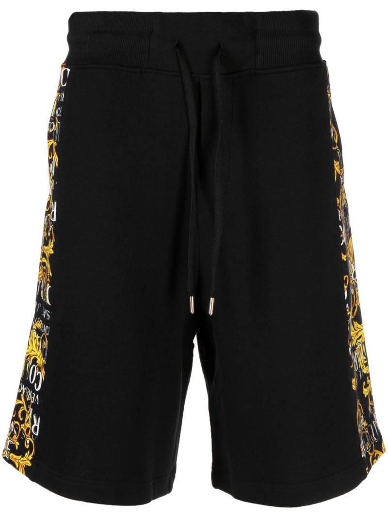 Versace Jeans Couture side baroque-print bermuda shorts - Black von Versace Jeans Couture