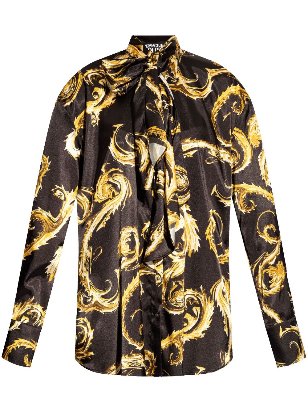 Versace Jeans Couture tied spike-print shirt - Black von Versace Jeans Couture