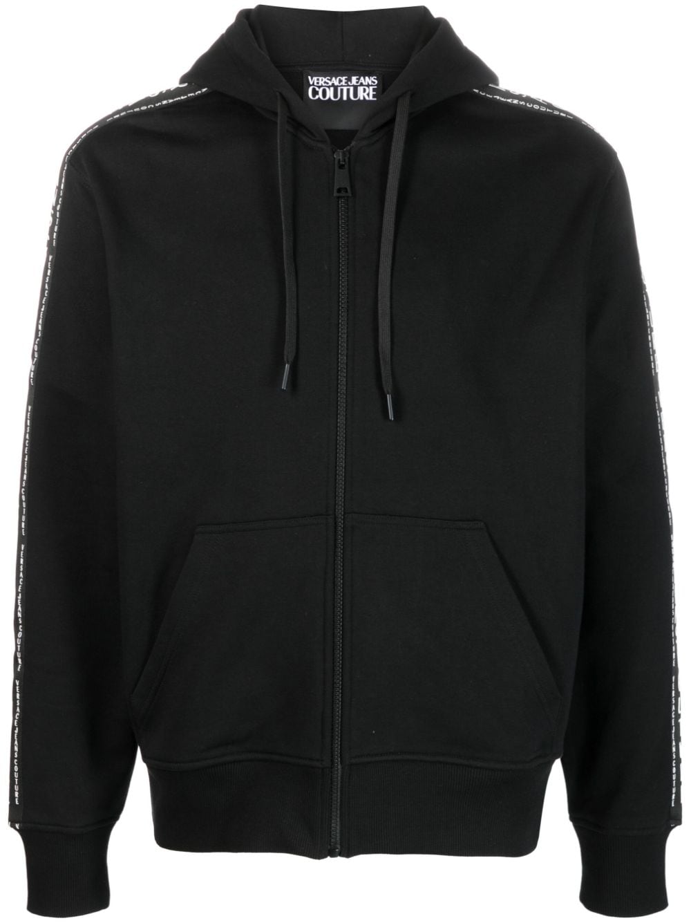 Versace Jeans Couture zip-up logo print hoodie - Black von Versace Jeans Couture