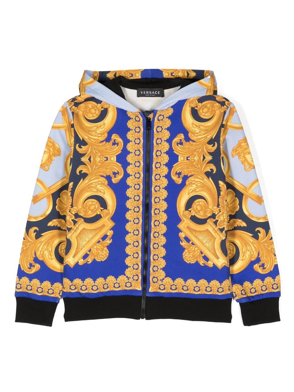 Versace Kids Barocco 660 zip-up hoodie - Blue von Versace Kids