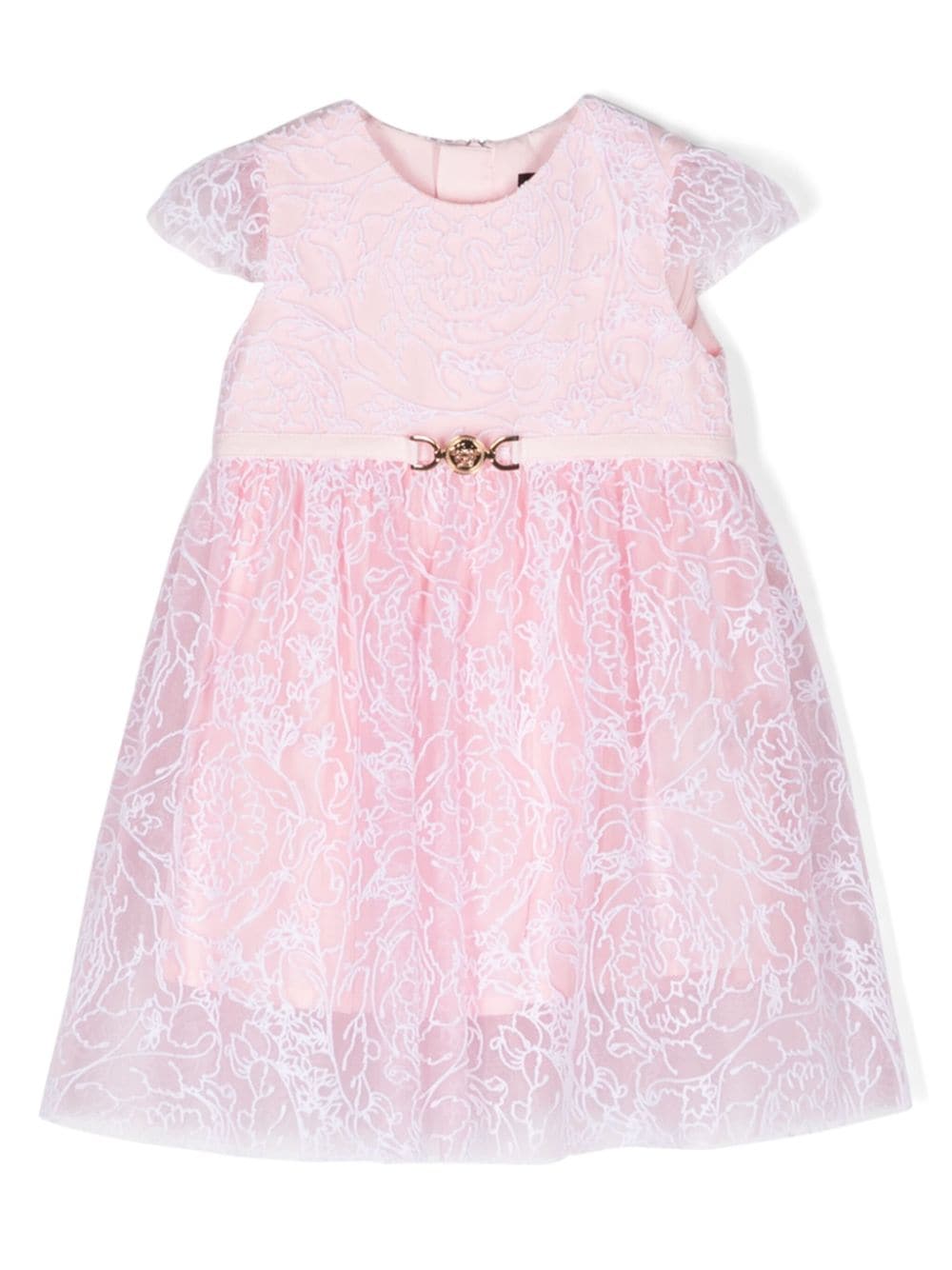 Versace Kids Barocco flocked tulle dress - Pink von Versace Kids