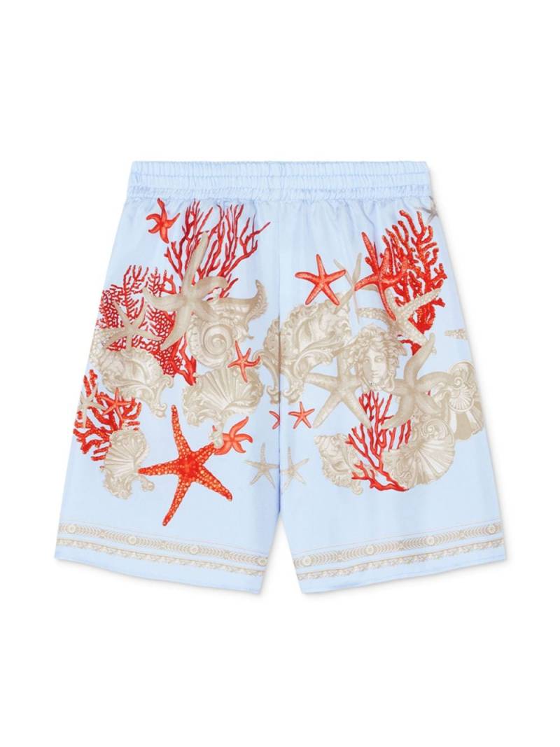 Versace Kids Barocco Sea silk shorts - Blue von Versace Kids