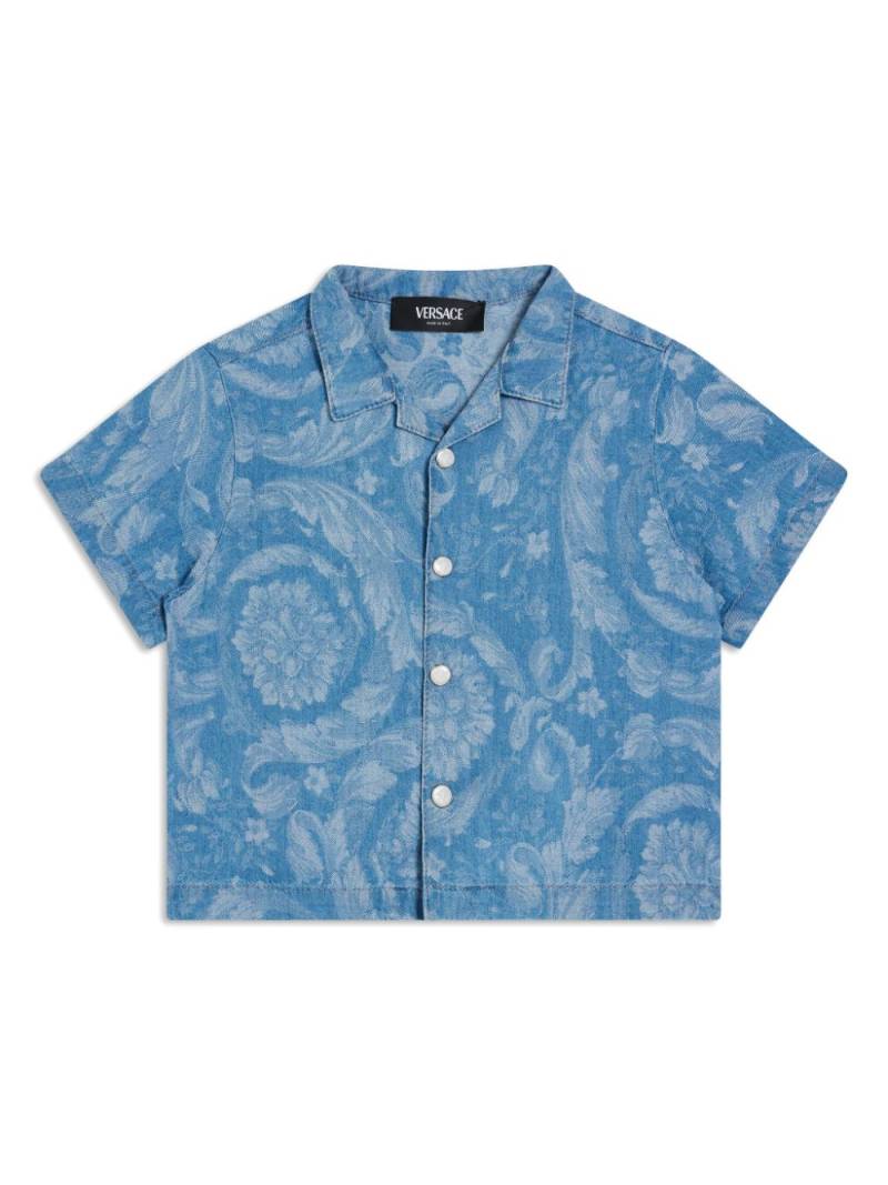 Versace Kids Barocco chambray shirt - Blue von Versace Kids