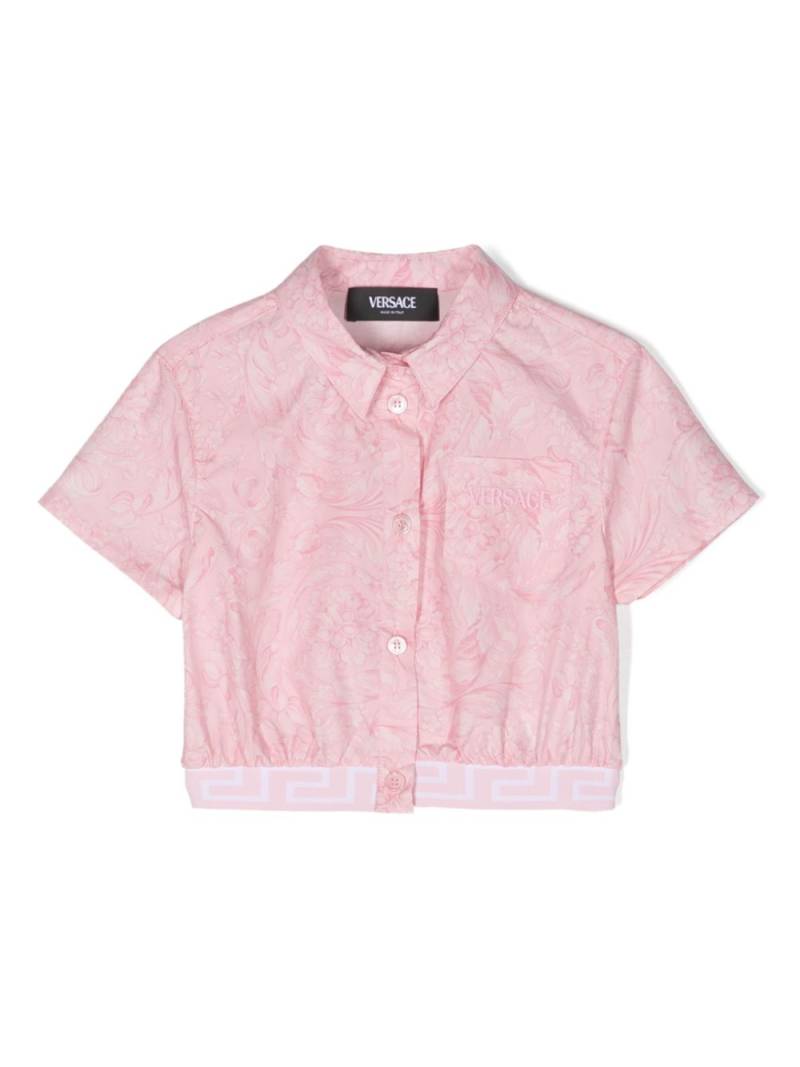 Versace Kids Barocco cropped shirt - Pink von Versace Kids