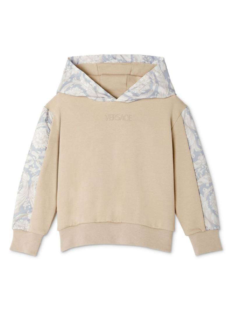 Versace Kids Barocco panelled hoodie - Neutrals von Versace Kids