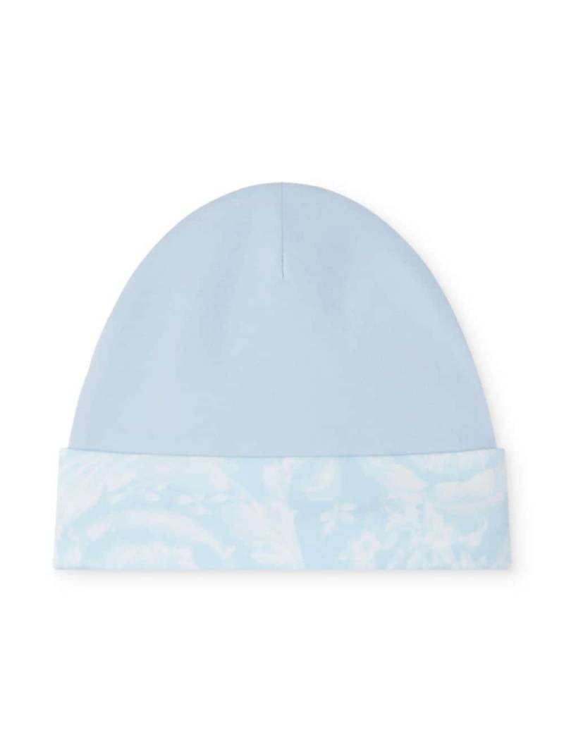 Versace Kids Barocco-print cotton-blend beanie - Blue von Versace Kids