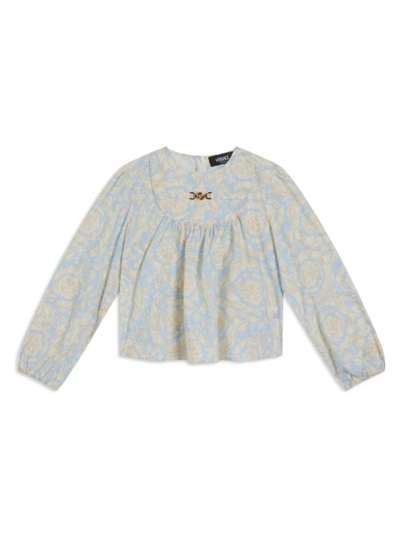 Versace Kids Barocco-print cotton blouse - Blue von Versace Kids