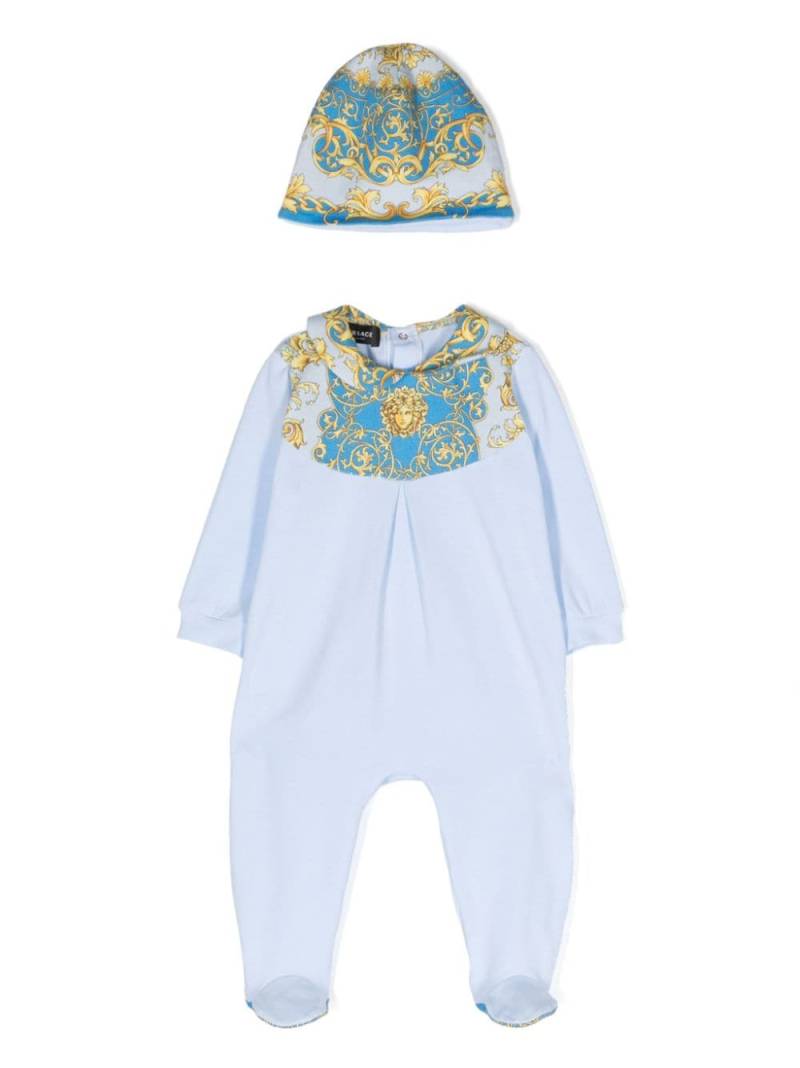 Versace Kids Barocco-print cotton body (set of two) - Blue von Versace Kids