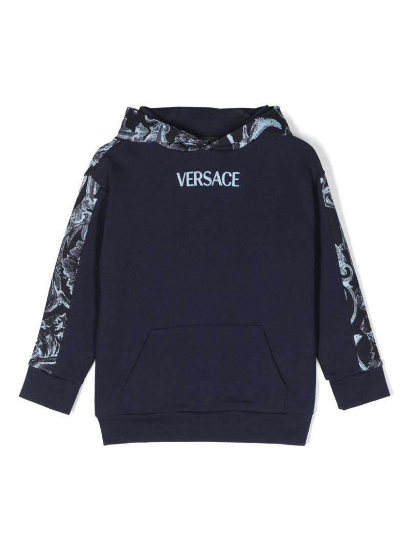 Versace Kids Barocco-print cotton hoodie - Blue von Versace Kids