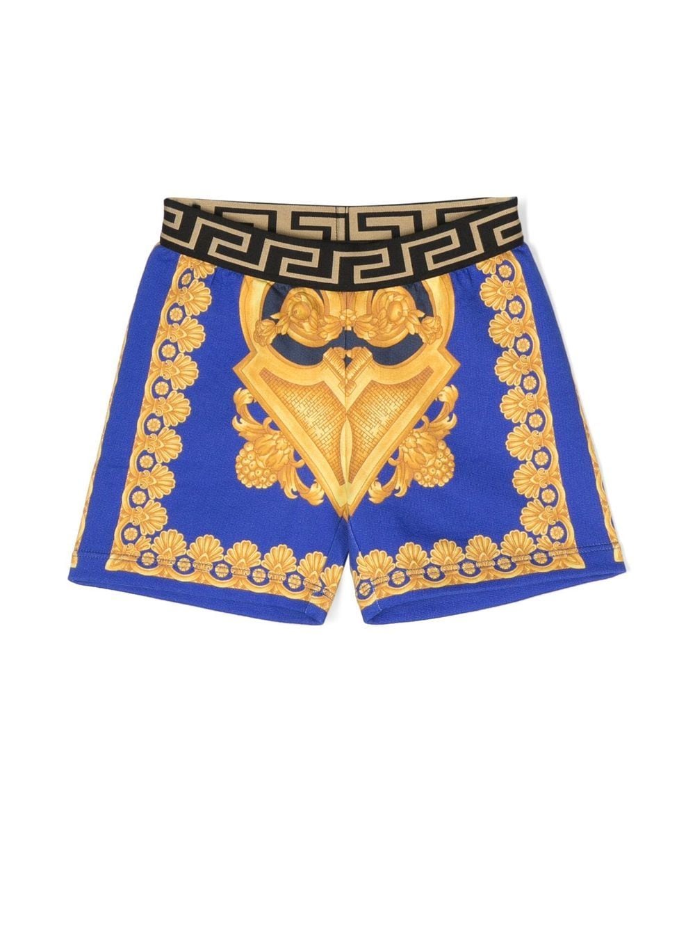 Versace Kids Barocco-print cotton shorts - Blue von Versace Kids