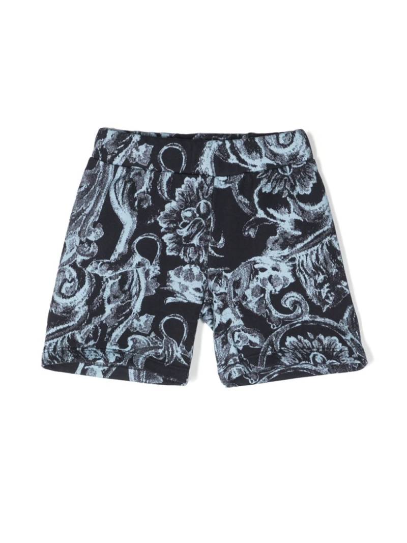 Versace Kids Barocco-print cotton shorts - Blue von Versace Kids