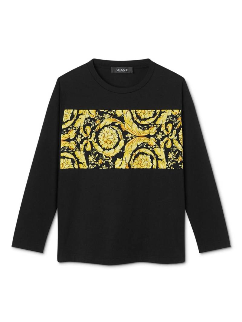 Versace Kids Barocco-print long-sleeved T-Shirt - Black von Versace Kids