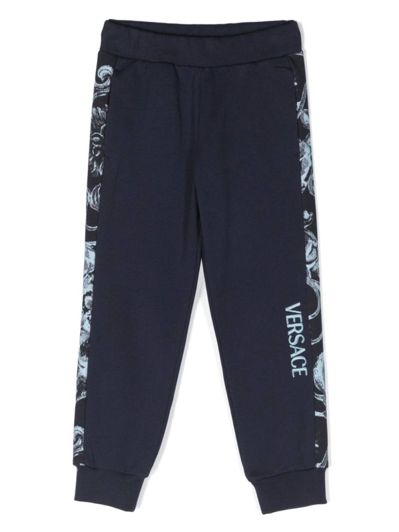 Versace Kids Barocco-print cotton track pants - Blue von Versace Kids