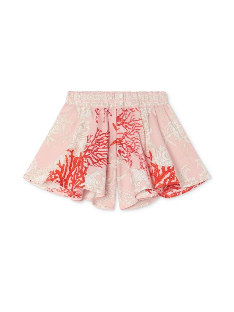 Versace Kids Barocco Sea flared shorts - Pink von Versace Kids