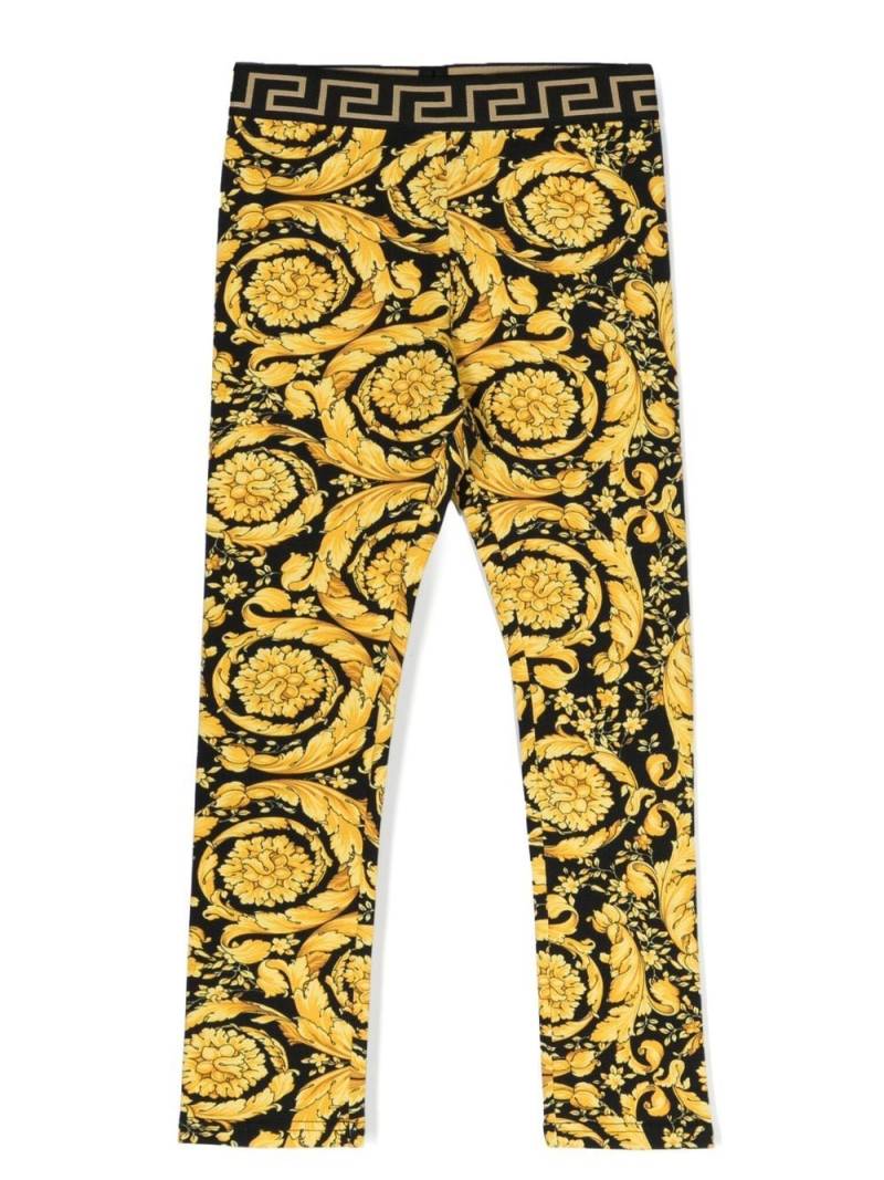 Versace Kids Barocco Kids-print leggings - Yellow von Versace Kids