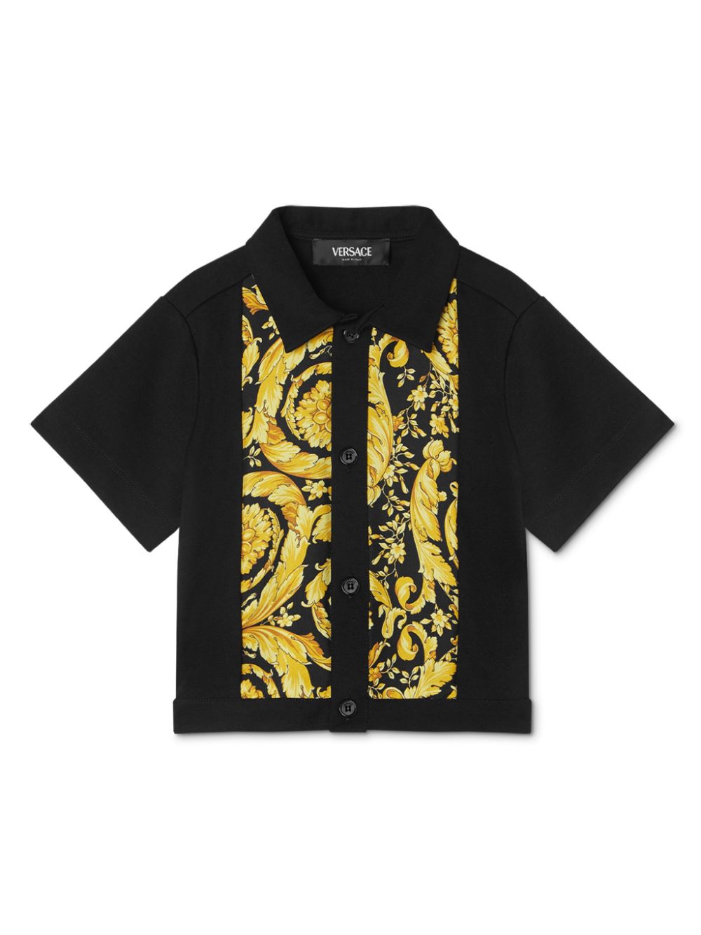 Versace Kids Barocco-print panelled shirt - Black von Versace Kids