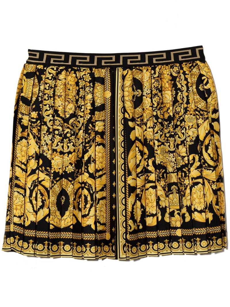 Versace Kids Barocco Kids-print pleated skirt - Black von Versace Kids