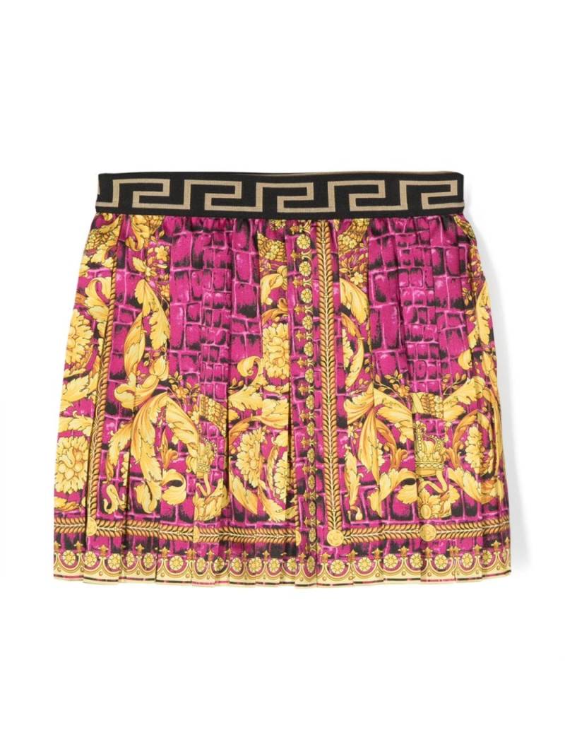 Versace Kids Barocco-print pleated skirt - Pink von Versace Kids