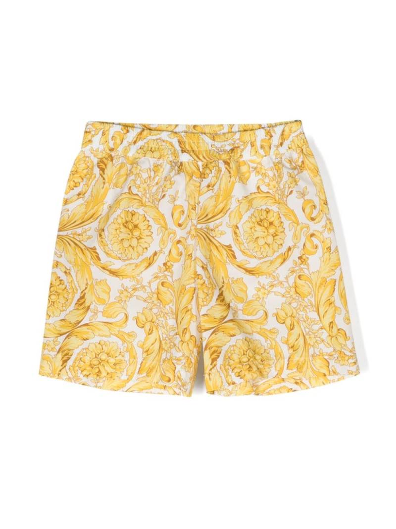 Versace Kids Barocco-print poplin shorts - White von Versace Kids