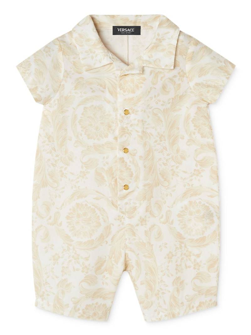 Versace Kids Barocco-print romper - Neutrals von Versace Kids