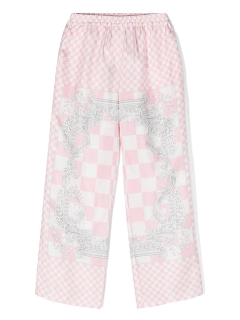 Versace Kids Barocco-print silk trousers - Pink von Versace Kids