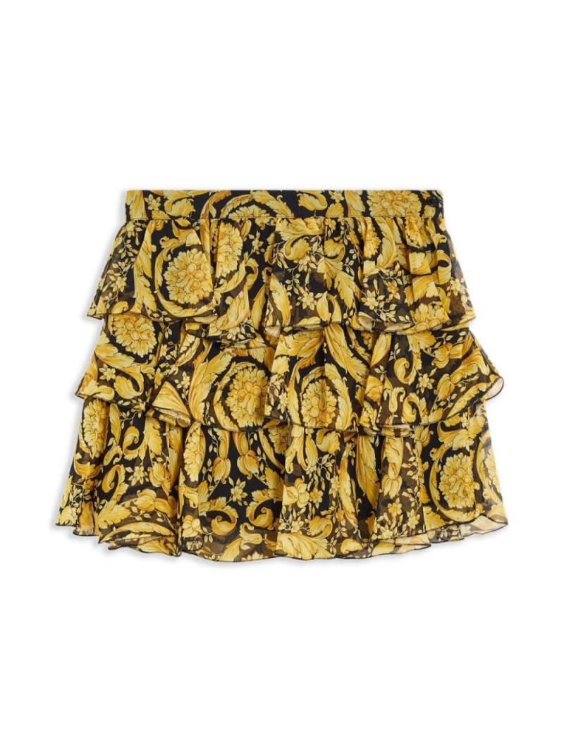 Versace Kids Barocco print skirt - Yellow von Versace Kids