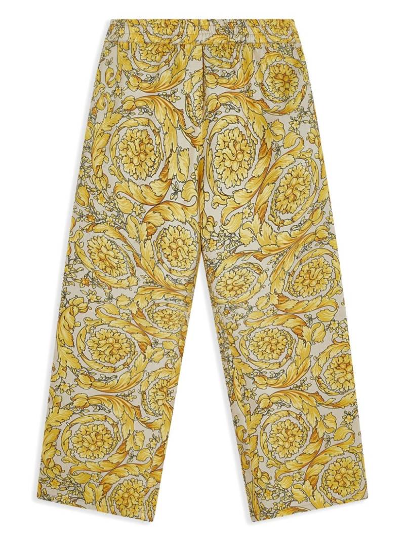 Versace Kids Barocco-print straight-leg trousers - Yellow von Versace Kids