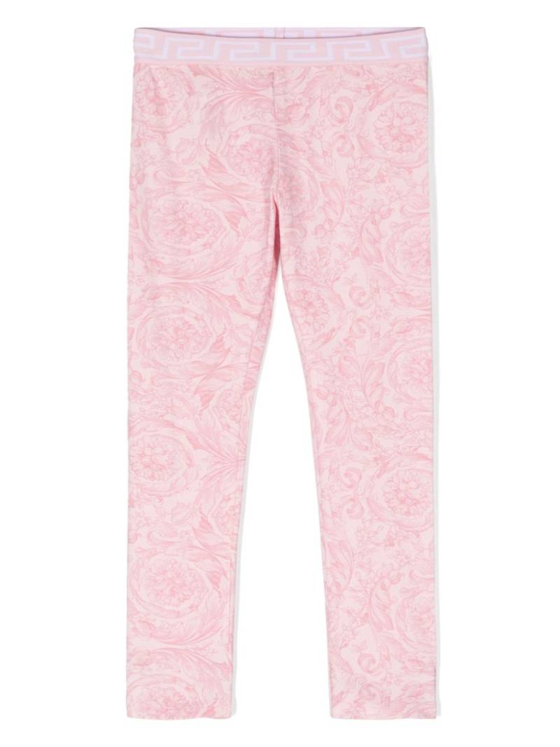 Versace Kids Barocco-print stretch-cotton leggings - Pink von Versace Kids