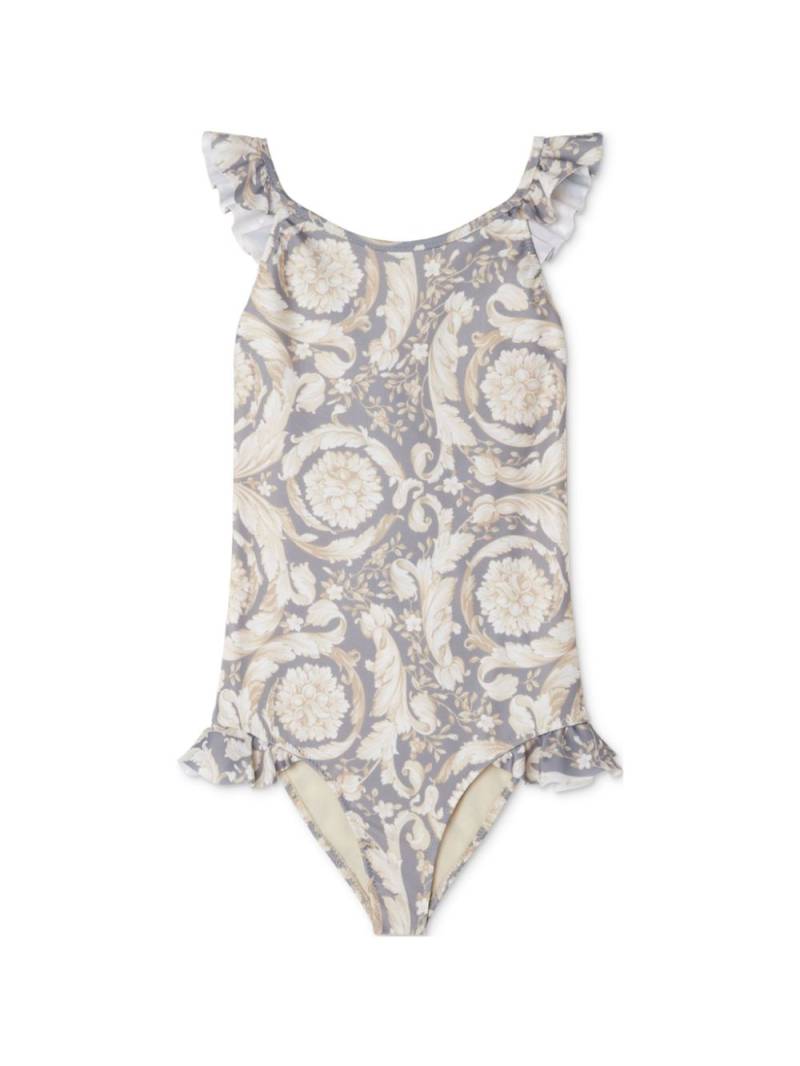 Versace Kids Barocco-print swimsuit - Grey von Versace Kids