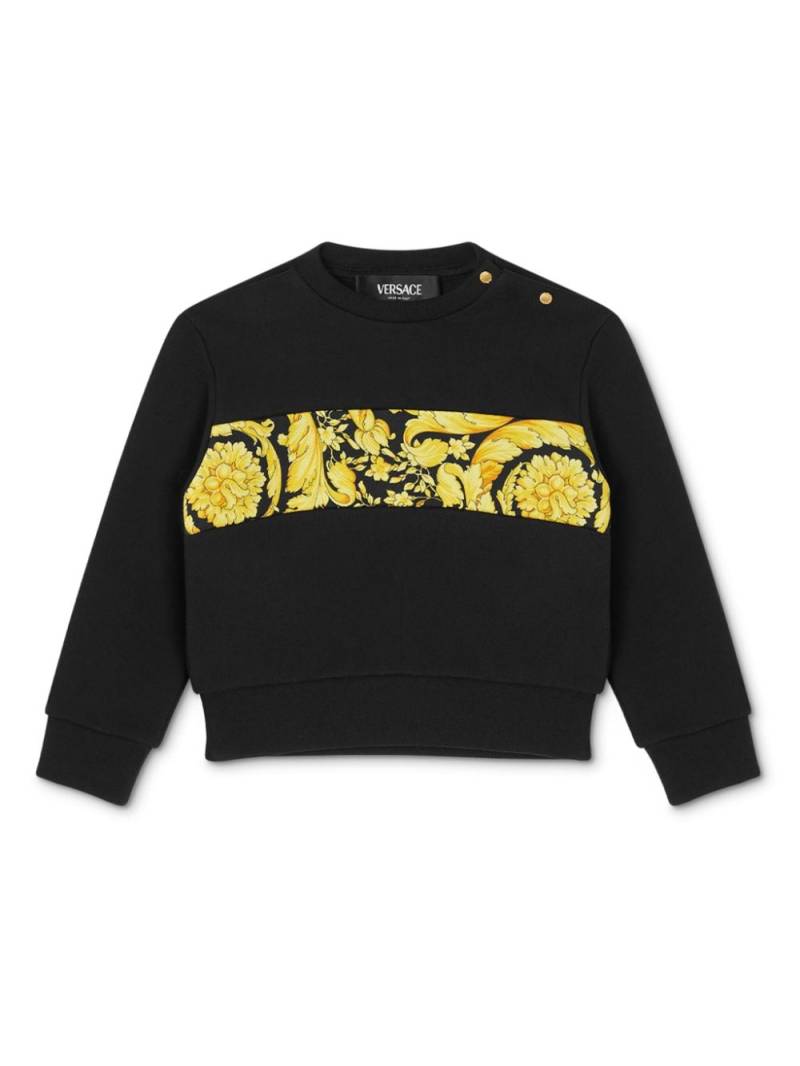 Versace Kids Barocco-stripe jersey sweatshirt - Black von Versace Kids