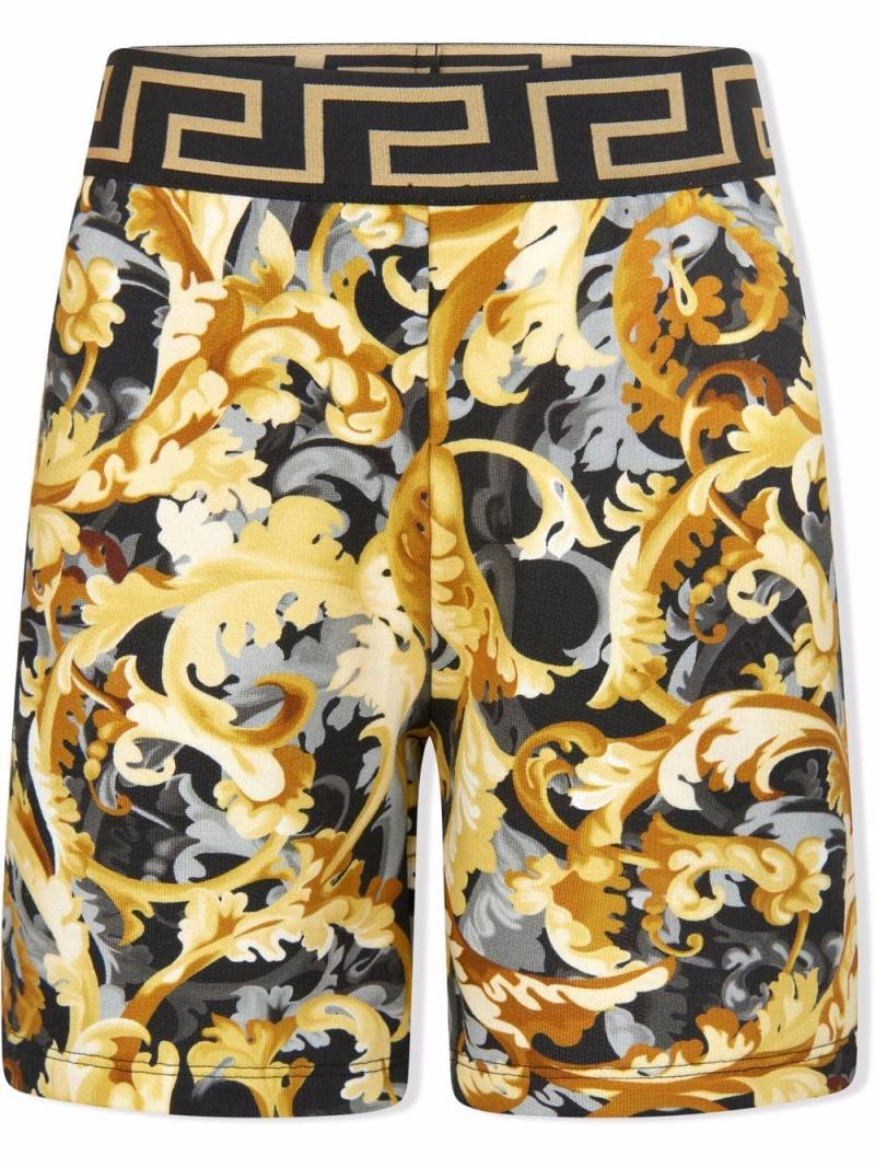 Versace Kids Baroccoflage-print cotton shorts - Yellow von Versace Kids