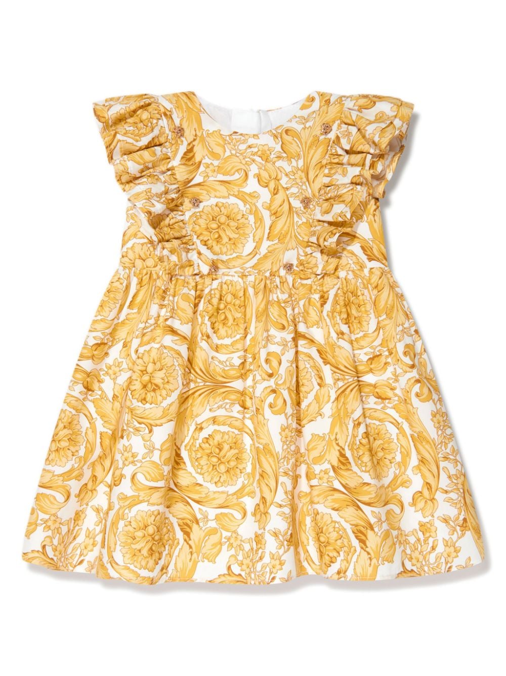 Versace Kids Barroco-print cotton dress - Yellow von Versace Kids