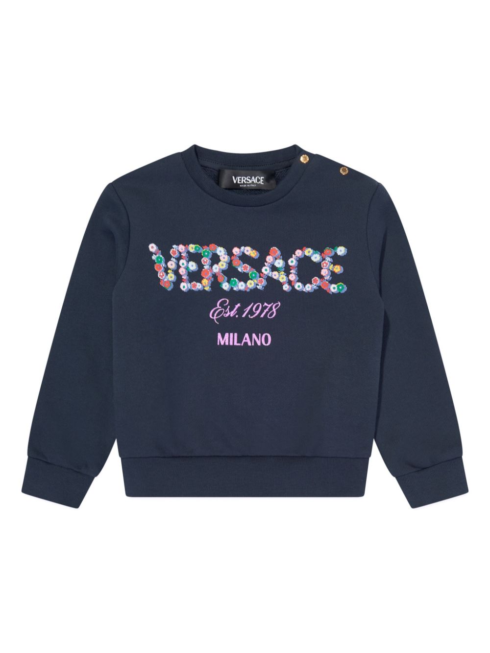 Versace Kids Falling Flower sweatshirt - Blue von Versace Kids