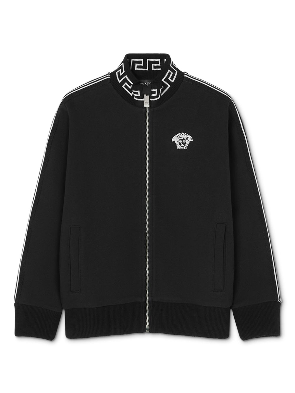 Versace Kids Greca-detail zip-up sweatshirt - Black von Versace Kids