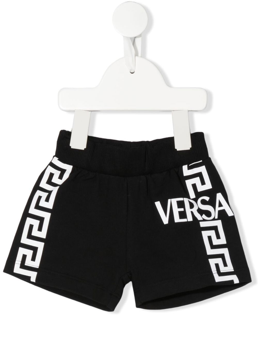 Versace Kids Greca logo-print shorts - Black von Versace Kids