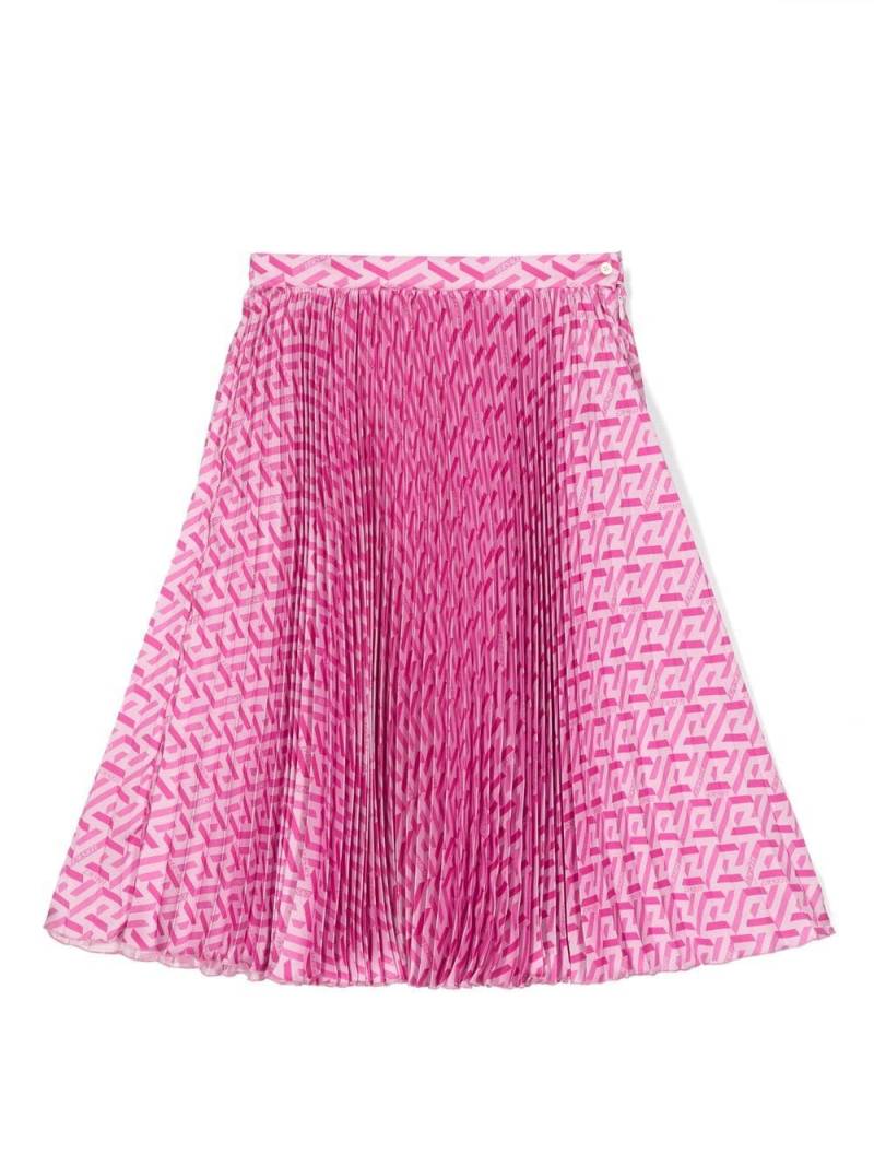 Versace Kids Greca-print pleated skirt - Pink von Versace Kids