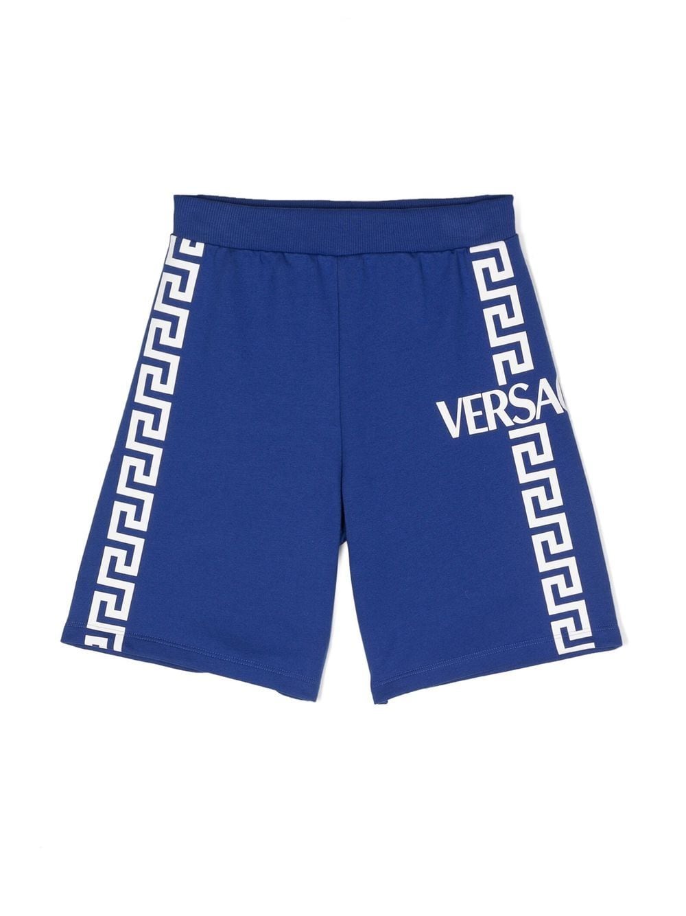 Versace Kids Greca-print stretch-waist shorts - Blue von Versace Kids