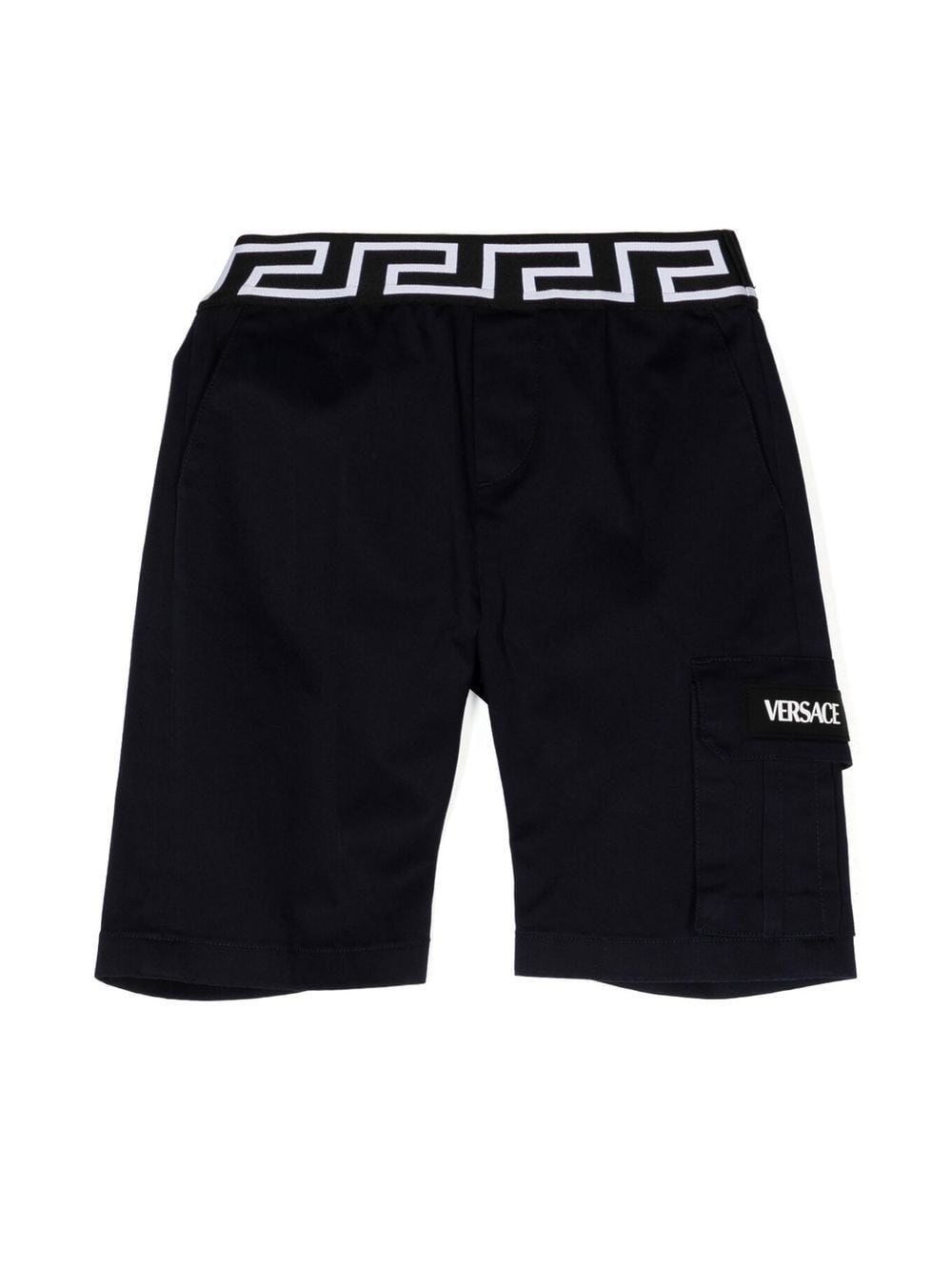 Versace Kids Greca-waistband cargo shorts - Blue von Versace Kids