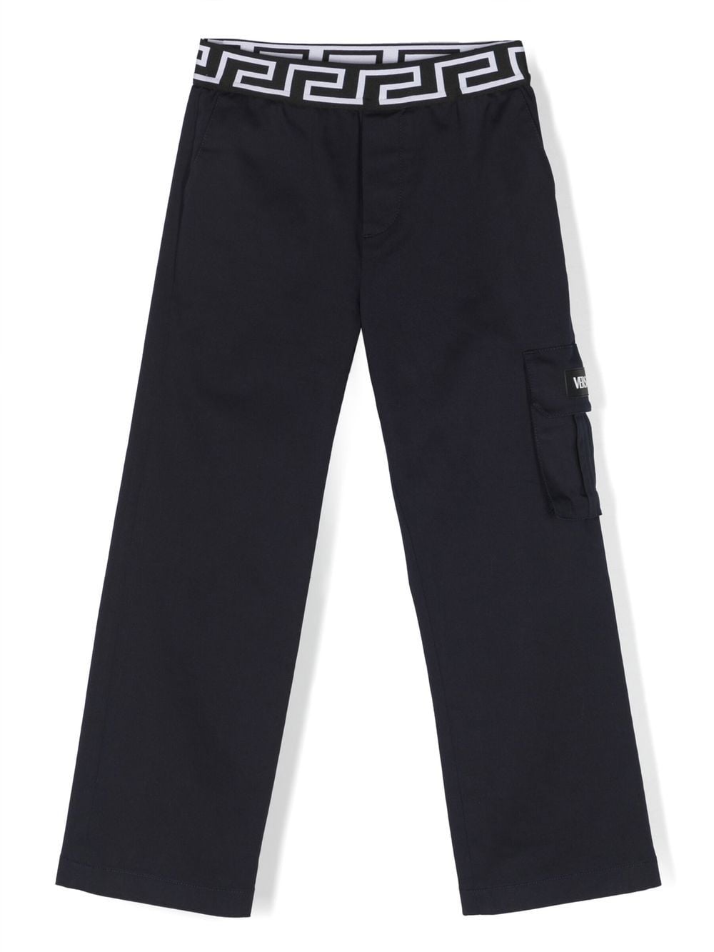 Versace Kids Greca straight-leg trousers - Blue von Versace Kids