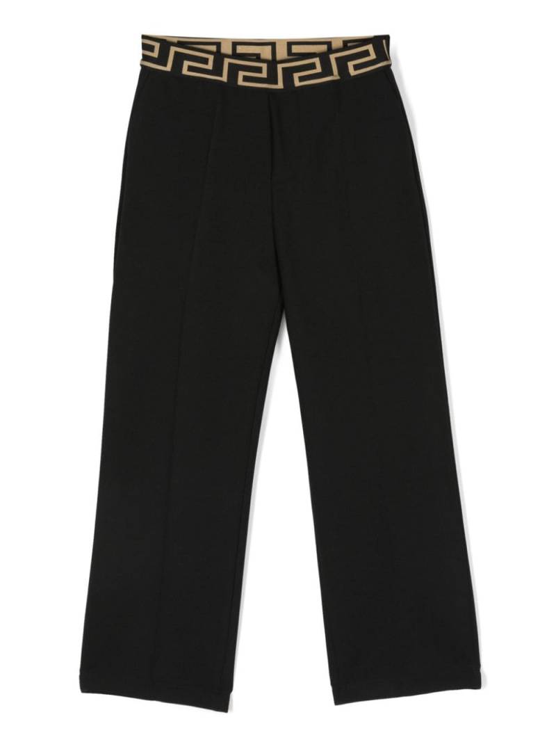 Versace Kids Greca-waistband tailored trousers - Black von Versace Kids