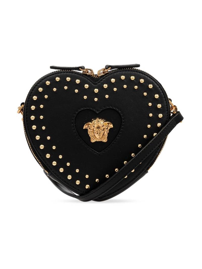 Versace Kids Heart leather shoulder bag - Black von Versace Kids