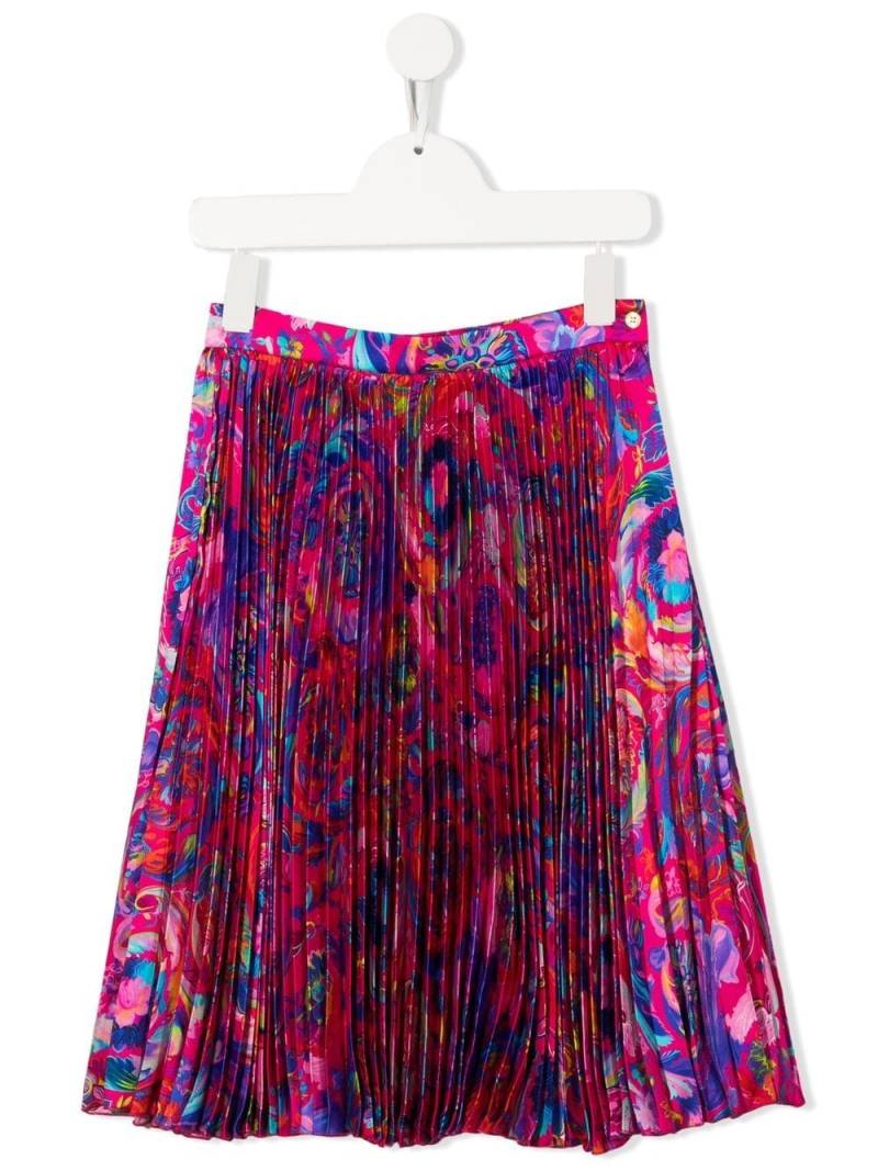 Versace Kids Kaleidoscopic Barocco pleated skirt - Pink von Versace Kids