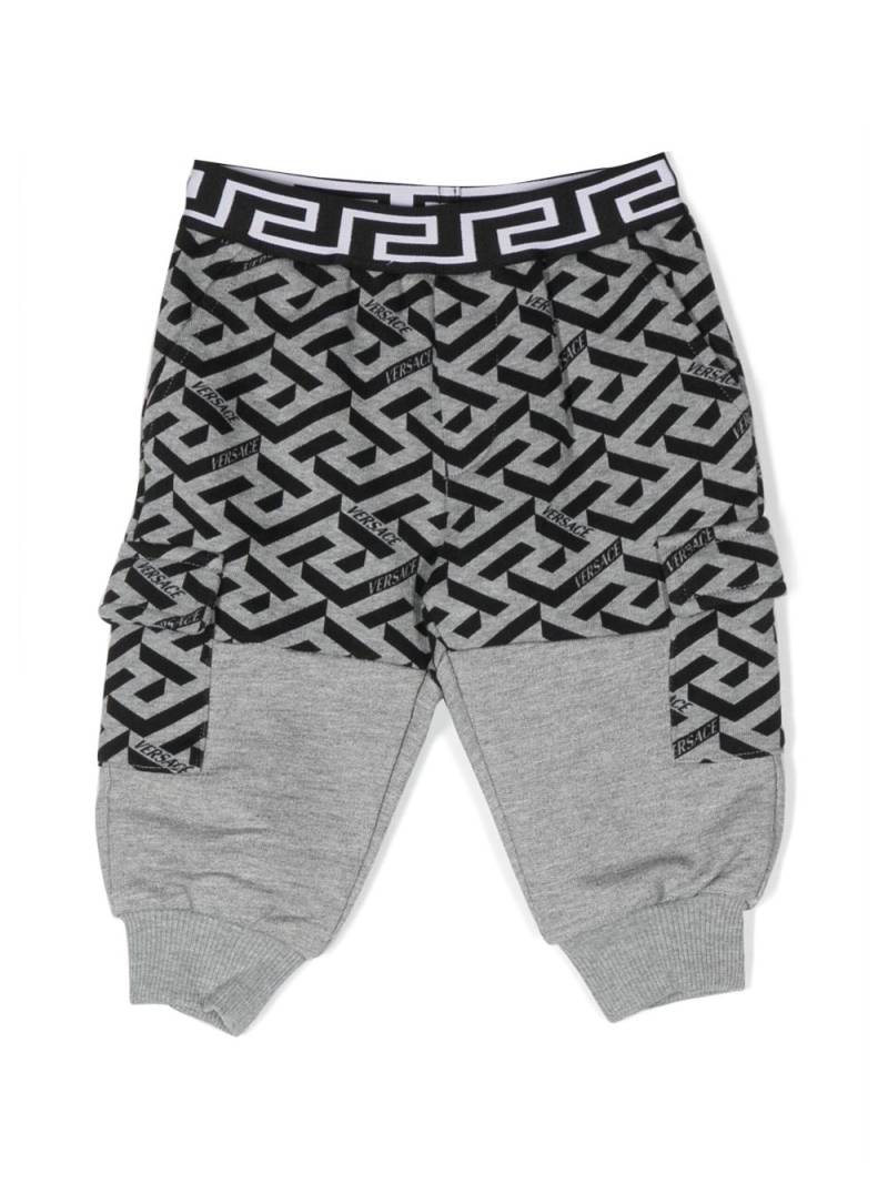 Versace Kids La Greca contrast-panel printed track pants - Grey von Versace Kids