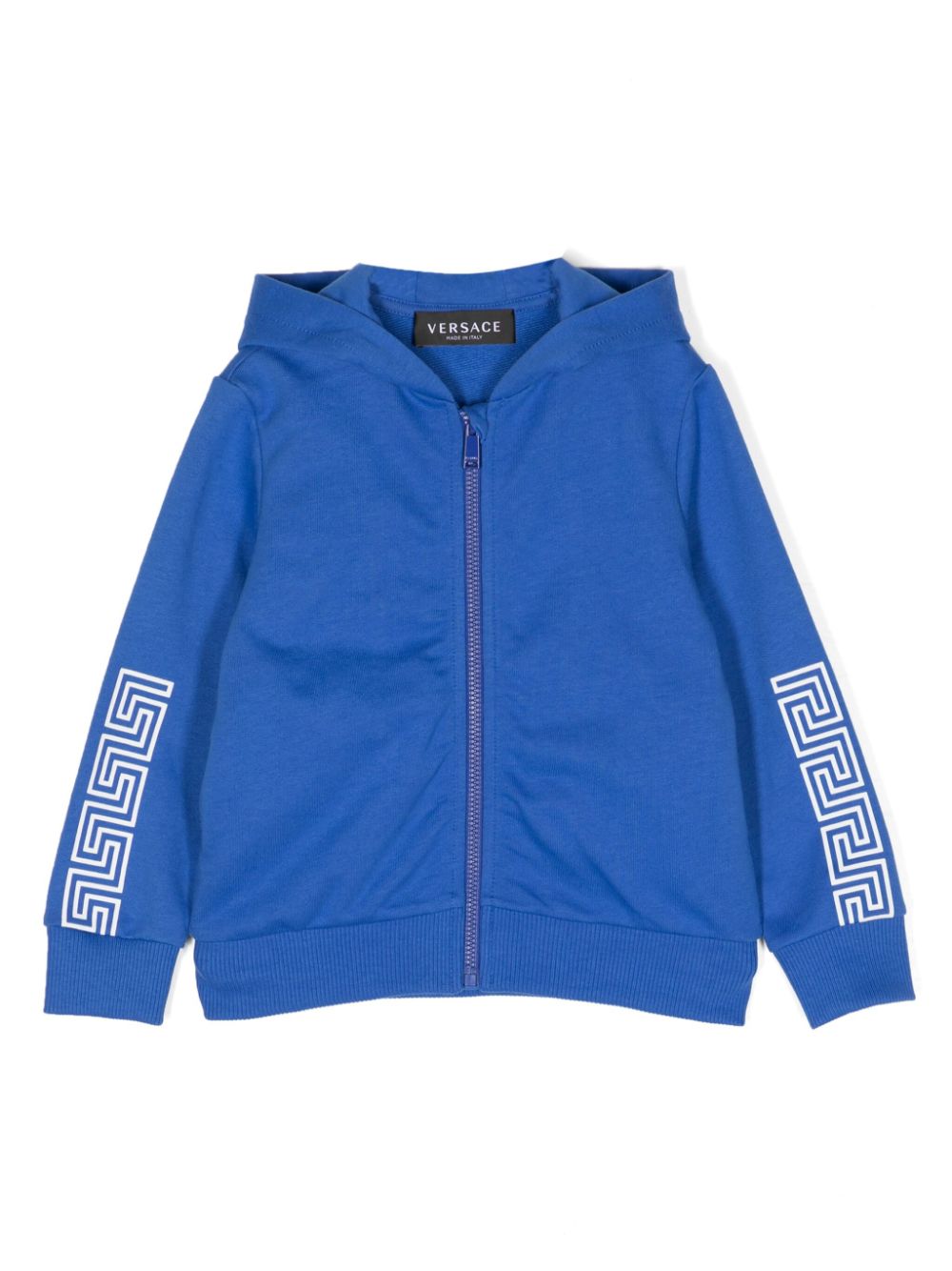 Versace Kids La Greca-print zip-up hoodie - Blue von Versace Kids
