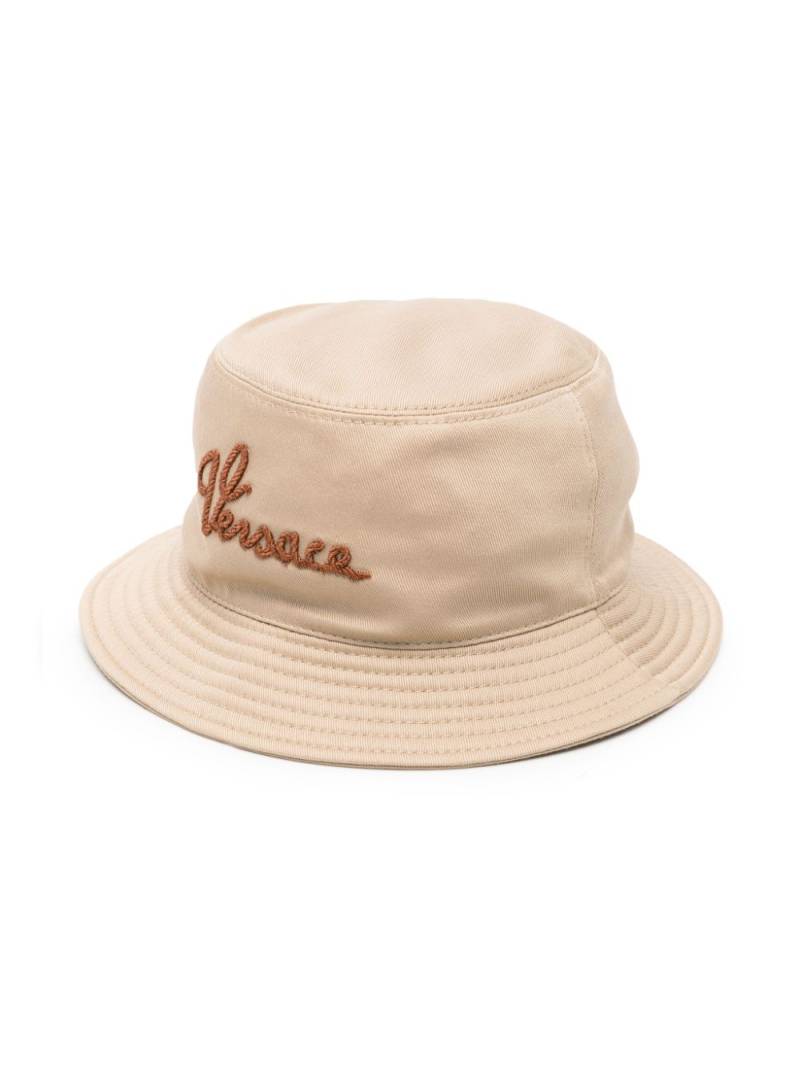 Versace Kids Marine-logo cotton bucket hat - Neutrals von Versace Kids